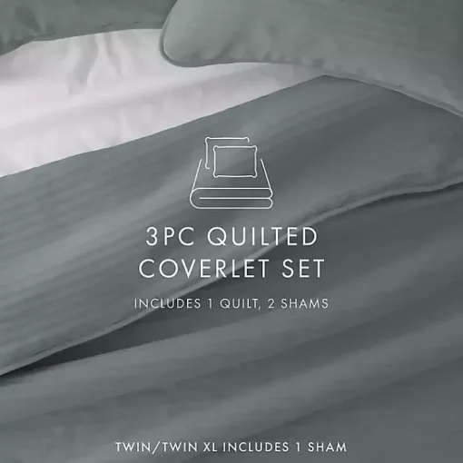 Kirklands Home Quilts|Stitched Stripes 3-pc. King Quilt Set Green