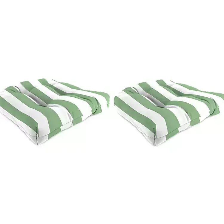 Kirklands Home Outdoor Cushions & Pillows|Stripes Outdoor Chair Cushions, Set of 2 Green