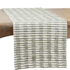 Kirklands Home Table Linens|Green Tea Woven Stripe Table Runner, 54 in.