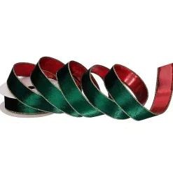 Best Green Velvet and Red Metallic Christmas Ribbon Christmas Decorations