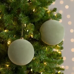 Online Velvet Ball 2-pc. Ornament Set, 6 in. Christmas Ornaments