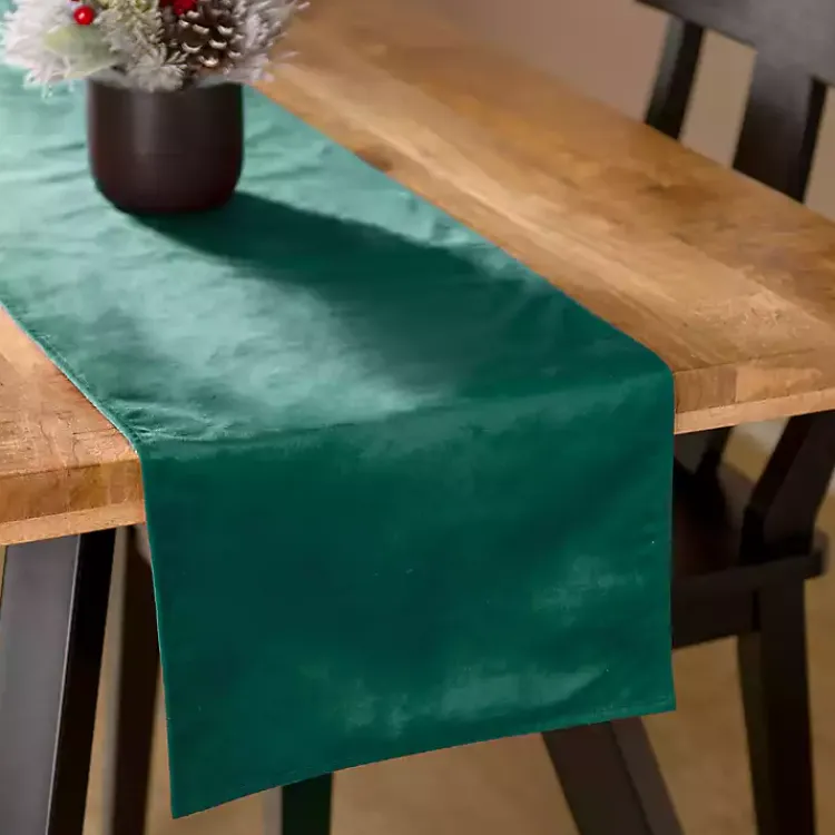 Kirklands Home Table Linens|Velvet Christmas Table Runner, 108 in. Green