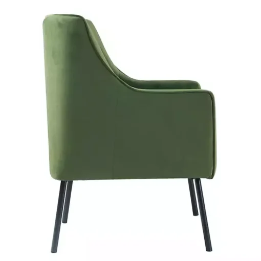 Kirklands Home Accent Chairs|Velvet Upholstered Black Legs Accent Chair Green