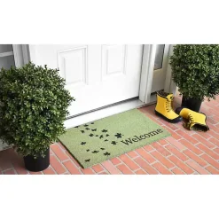 Outlet Green Welcome Leaves Doormat Fall