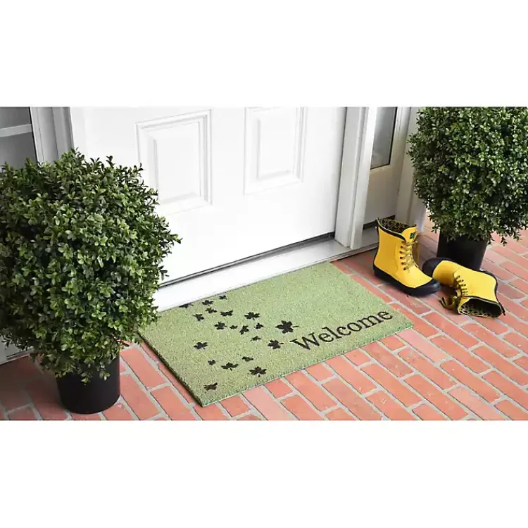 Outlet Green Welcome Leaves Doormat Fall