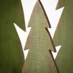 New Wood Christmas Tree Statues, Set of 3 Christmas Decorations