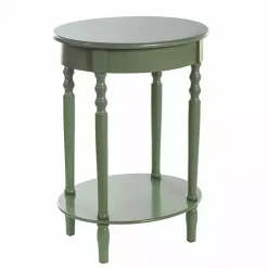 Kirklands Home Accent & End Tables|Wood Oval Emily Accent Table Green