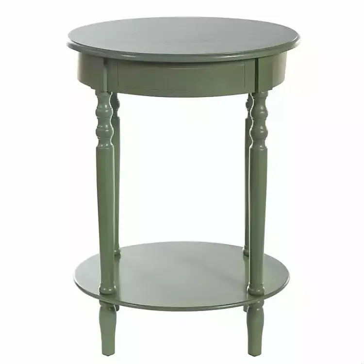 Kirklands Home Accent & End Tables|Wood Oval Emily Accent Table Green
