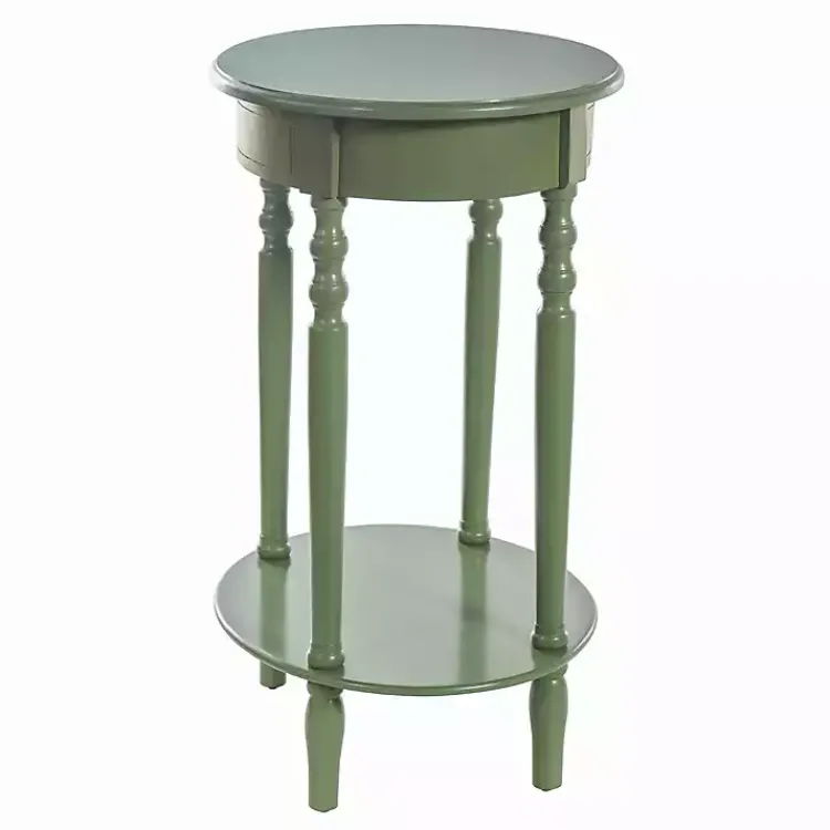 Kirklands Home Accent & End Tables|Wood Oval Emily Accent Table Green