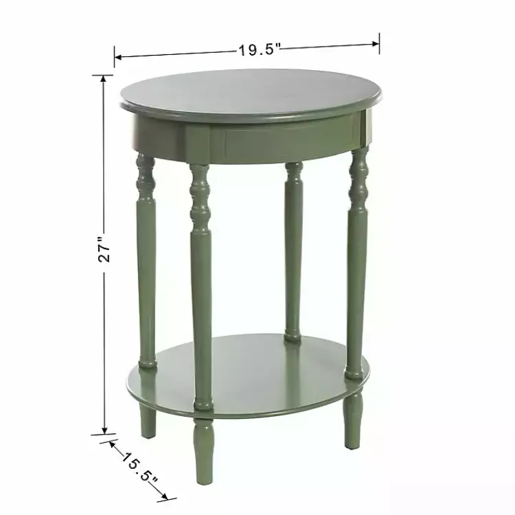 Kirklands Home Accent & End Tables|Wood Oval Emily Accent Table Green