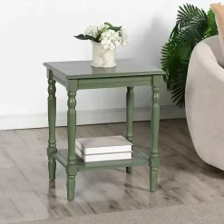 Kirklands Home Accent & End Tables|Wood Sybil Accent Table Green