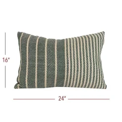 Hot Green Woven Stripe Indoor/Outdoor Pillow Pillows