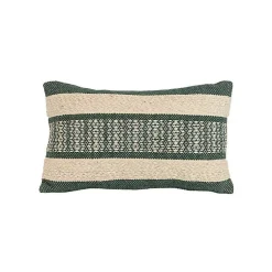 Sale Green Woven Stripe Lumbar Pillow Pillows
