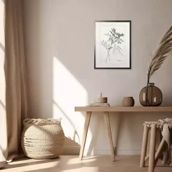 Kirklands Home Framed Art|Greenery Botanical IV Pewter Framed Art Print Ivory