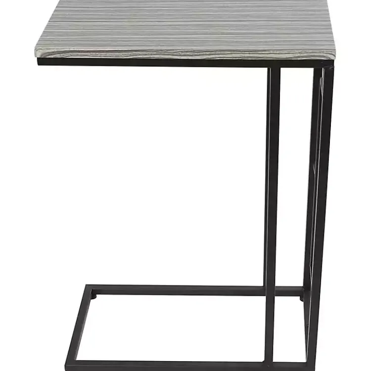 Kirklands Home Accent & End Tables|Gunmetal Black Geometric Metal C-Table Brown
