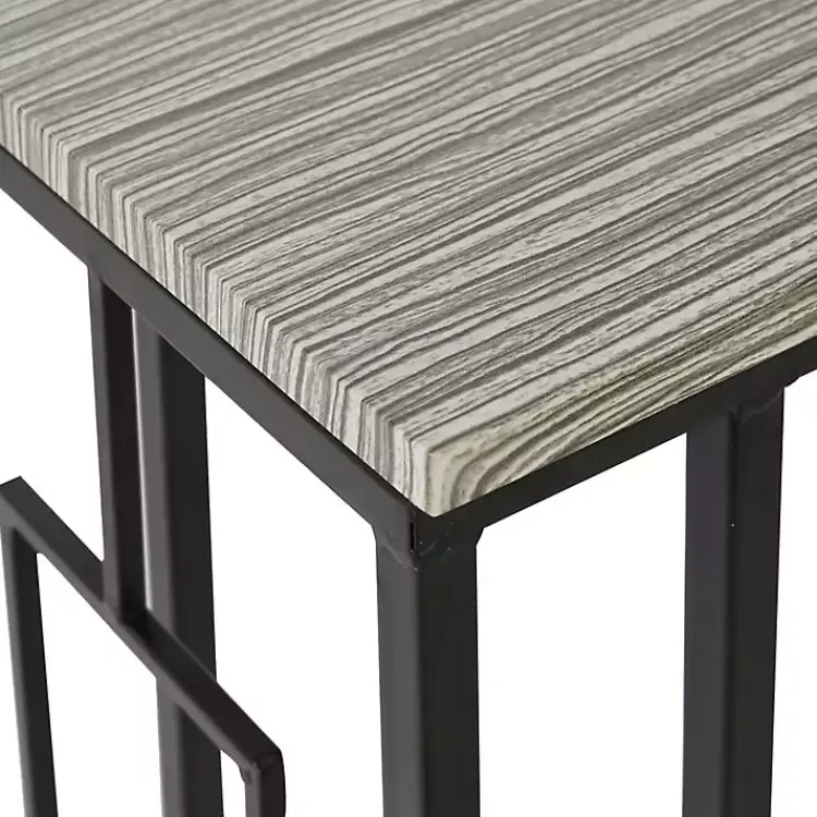 Kirklands Home Accent & End Tables|Gunmetal Black Geometric Metal C-Table Brown