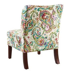 Kirklands Home Accent Chairs|Hailey Bright Paisley Curved Back Slipper Chair Multi