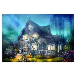 Halloween Mansion Canvas Art Print, 32x48 Halloween