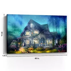 Halloween Mansion Canvas Art Print, 32x48 Halloween
