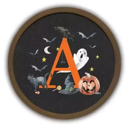 Discount Halloween Monogram A Brown Framed Wall Plaque Monogram Seasonal Decor
