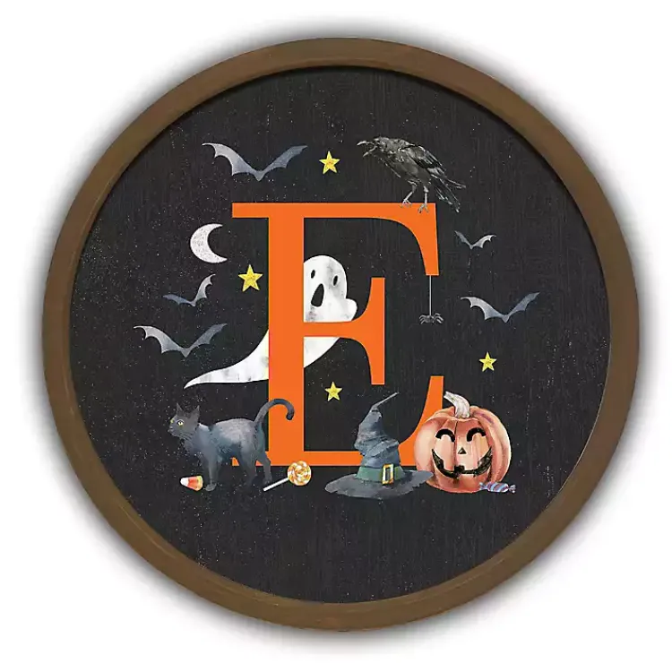 Discount Halloween Monogram E Brown Framed Wall Plaque Halloween