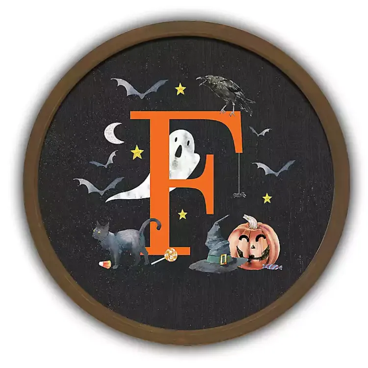 Discount Halloween Monogram F Brown Framed Wall Plaque Halloween