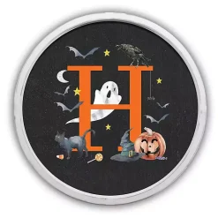 New Halloween Monogram H White Framed Wall Plaque Halloween