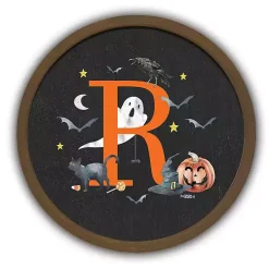 Outlet Halloween Monogram R Brown Framed Wall Plaque Monogram Seasonal Decor