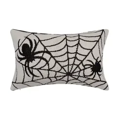 Halloween Spider Web Knit Lumbar Pillow Halloween