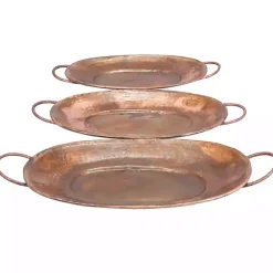 Sale Hammered Copper 3-pc. Iridescent Tray Set Decorative Trays
