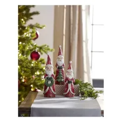 Online Hand Carved Wooden Santas, Set of 3 Christmas Decorations