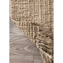 Kirklands Home Area Rugs|Hand Woven Chunky Loop Jute Caspar Runner Tan