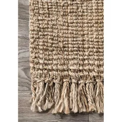 Kirklands Home Area Rugs|Hand Woven Chunky Loop Jute Caspar Area Rug, 4x6 Tan