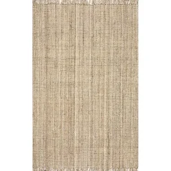 Kirklands Home Area Rugs|Hand Woven Chunky Loop Natural Jute Area Rug, 7x9 Tan