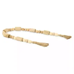 Handcrafted Natural Wood Beaded Garland Decorative Accents