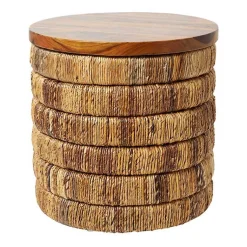 Kirklands Home Accent & End Tables|Handmade Seagrass Round Accent Table Brown