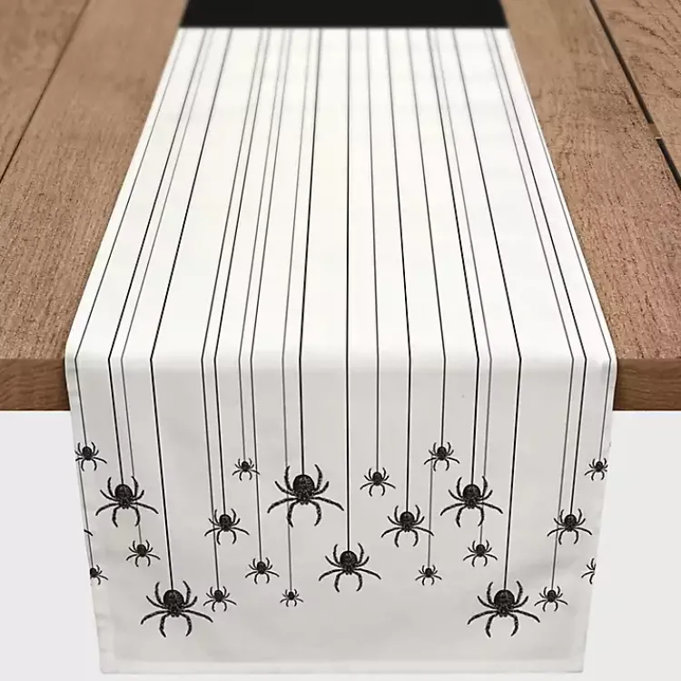Kirklands Home Table Linens|Hanging Spiders Halloween Table Runner