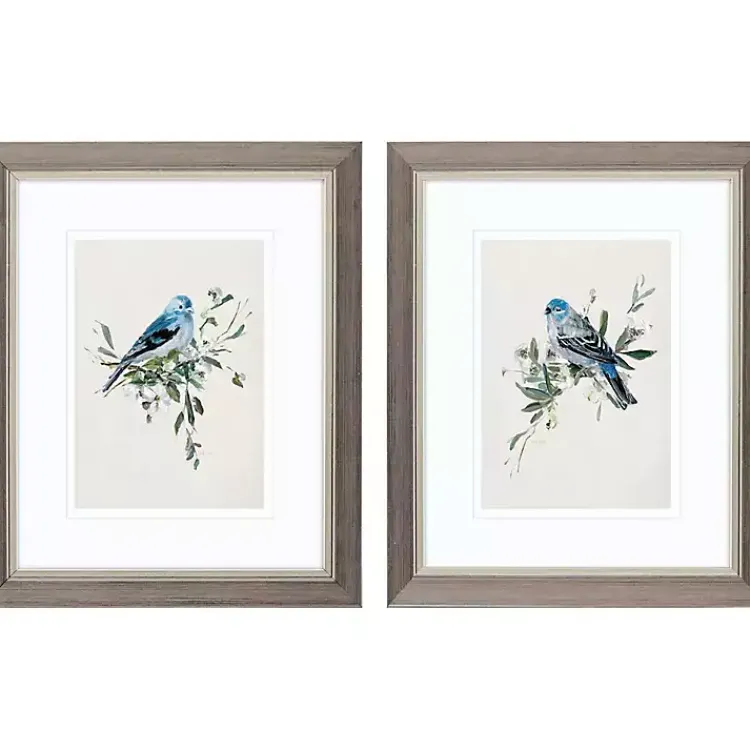 Kirklands Home Framed Art|Happy Bluebirds Framed Art Prints, Set of 2
