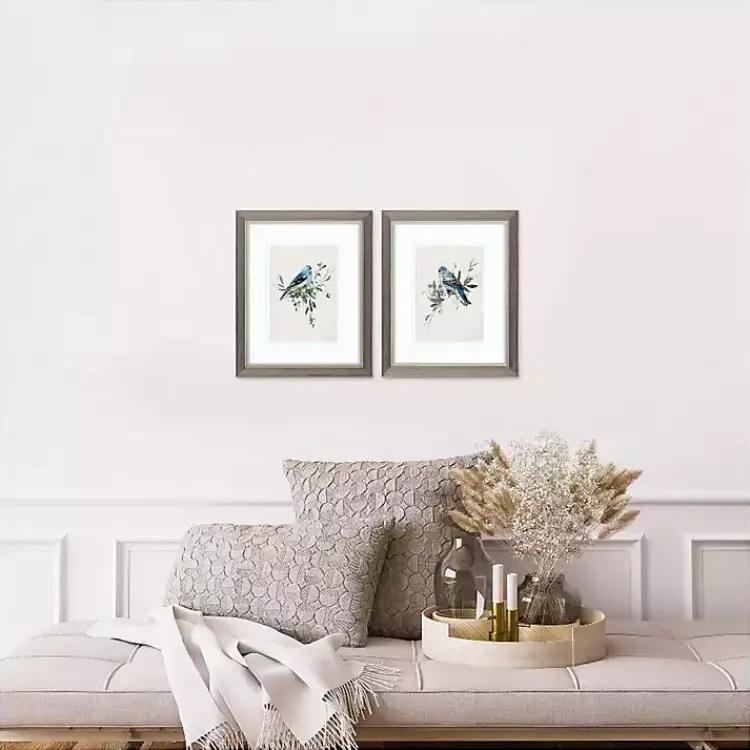Kirklands Home Framed Art|Happy Bluebirds Framed Art Prints, Set of 2