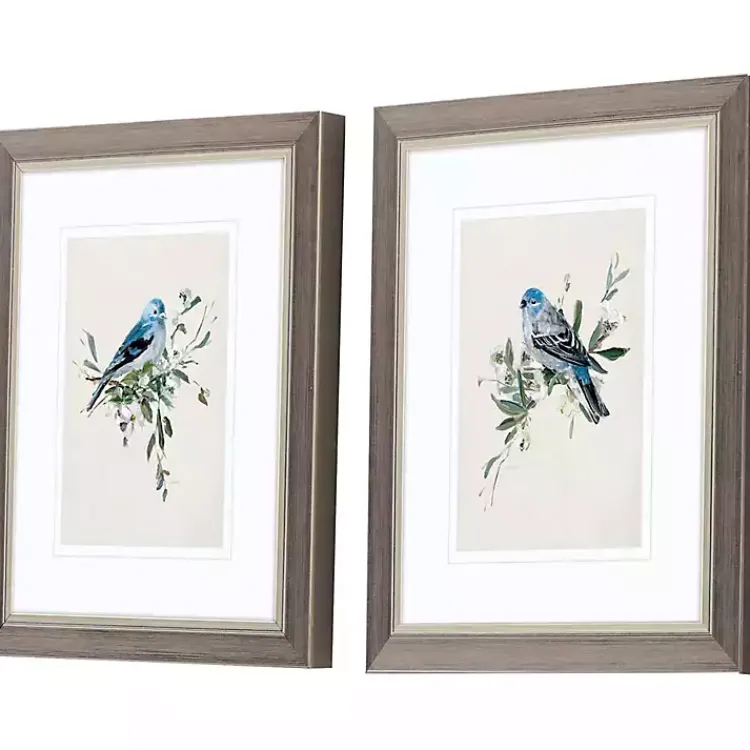 Kirklands Home Framed Art|Happy Bluebirds Framed Art Prints, Set of 2