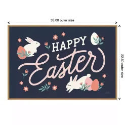 New Happy Easter Bunnies Framed Canvas Art Print Easter Decorations