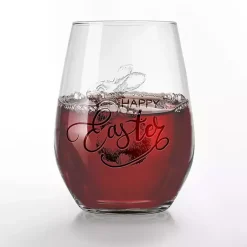 Discount Happy Easter Engraved 2-pc. Wine Glass Set Easter Decorations