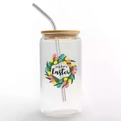 Online Happy Easter Wreath Glass Tumbler Easter Decorations
