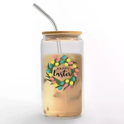Online Happy Easter Wreath Glass Tumbler Easter Decorations