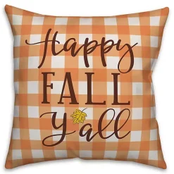 Kirklands Home Outdoor Cushions & Pillows|Happy Fall Y'all Double Sided Outdoor Pillow Orange