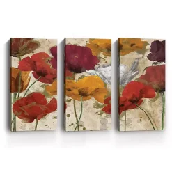 Kirklands Home Canvas Art|Happy Flowers Canvas Art Prints, Set of 3 Multi