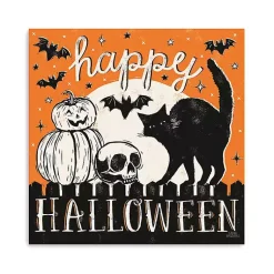 Hot Happy Halloween Full Moon Cat Canvas Art Print Halloween