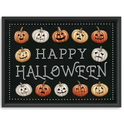 Happy Halloween Jack-o-Lanterns Framed Art Print Halloween