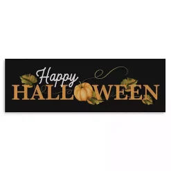 Happy Halloween Pumpkin Canvas Wall Plaque Halloween