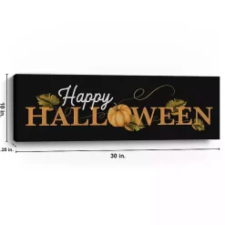 Happy Halloween Pumpkin Canvas Wall Plaque Halloween
